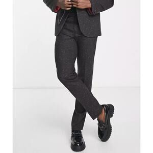 NWT TWISTED TAILOR Brenes Slim Fit Suit Pants Brown Nep 34x30